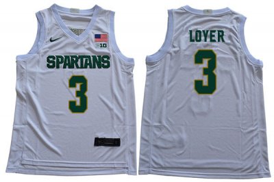 Men Foster Loyer Michigan State Spartans #3 Nike NCAA 2019-20 White Authentic College Stitched Basketball Jersey AL50M32CZ